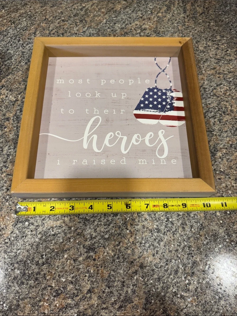 Wood Framed 'Heroes' Wall Art - Cream and Natural